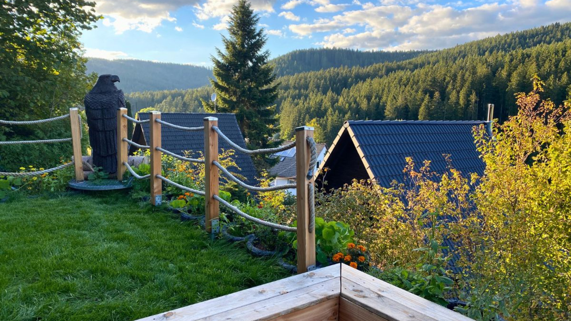 Ferienhaus Adler Terrasse mit Schwarzwaldpanorama