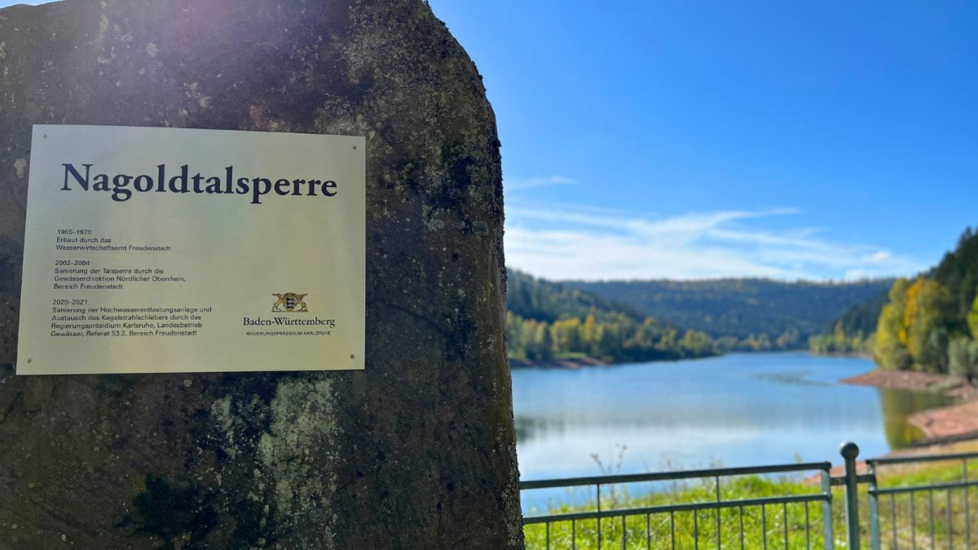 Nagoldtalsperre mit herrvorragender Wasserqualitaet in Erzgrube Seewald